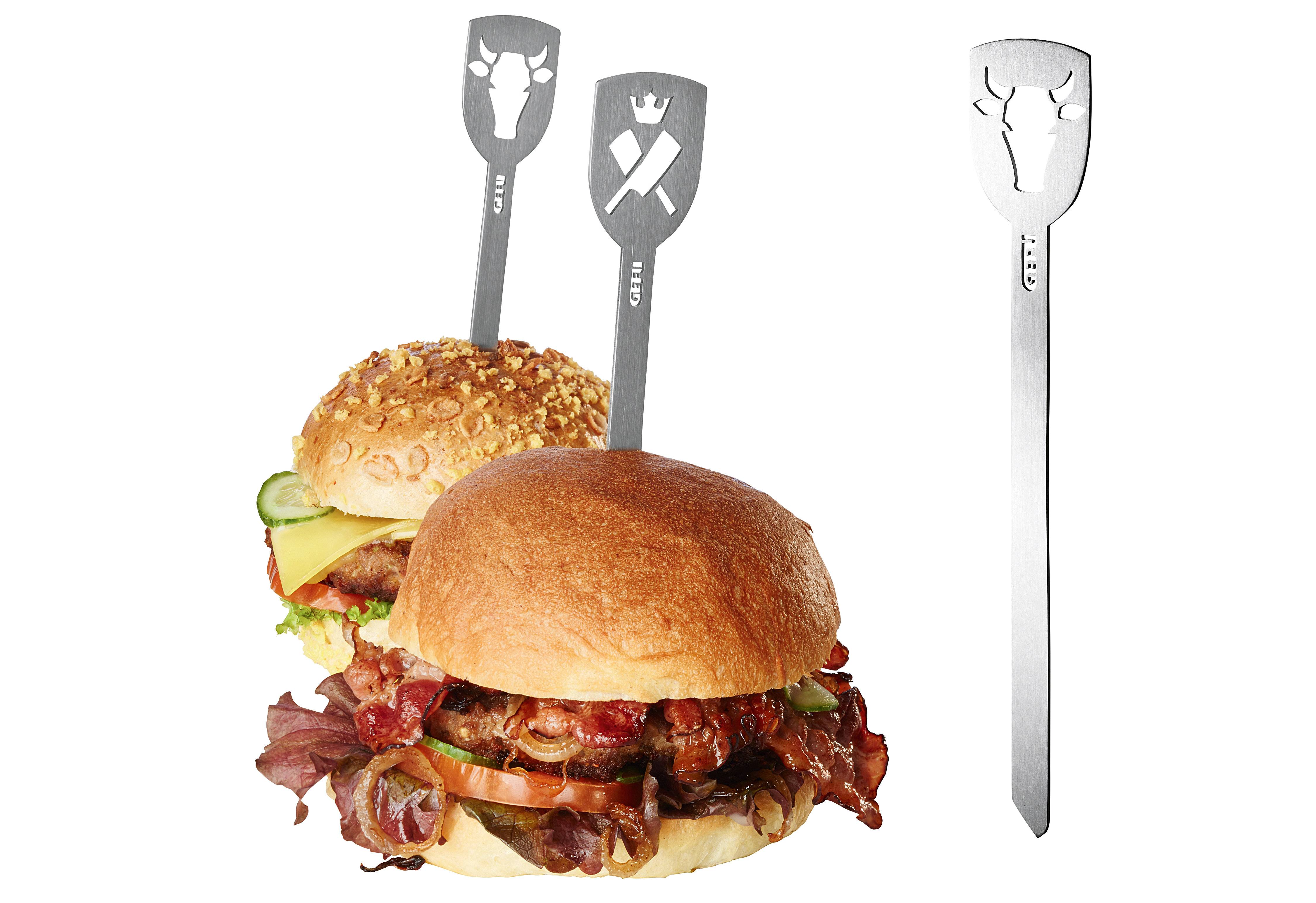 Torro Gefu Hamburger-Spie&szlige, 2er Set, Stier/Fleischerbeil, Edelstahl, 19 cm, 15435,