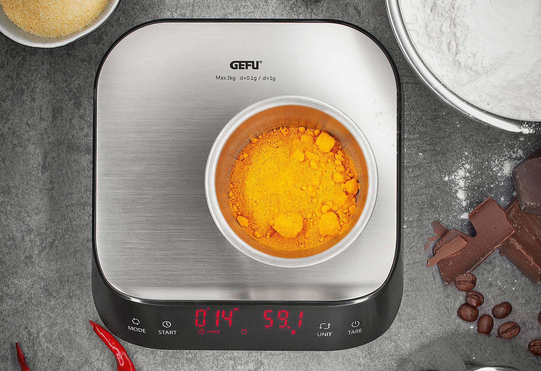 Gefu 16430 Fein- und Küchenwaage PREZISO