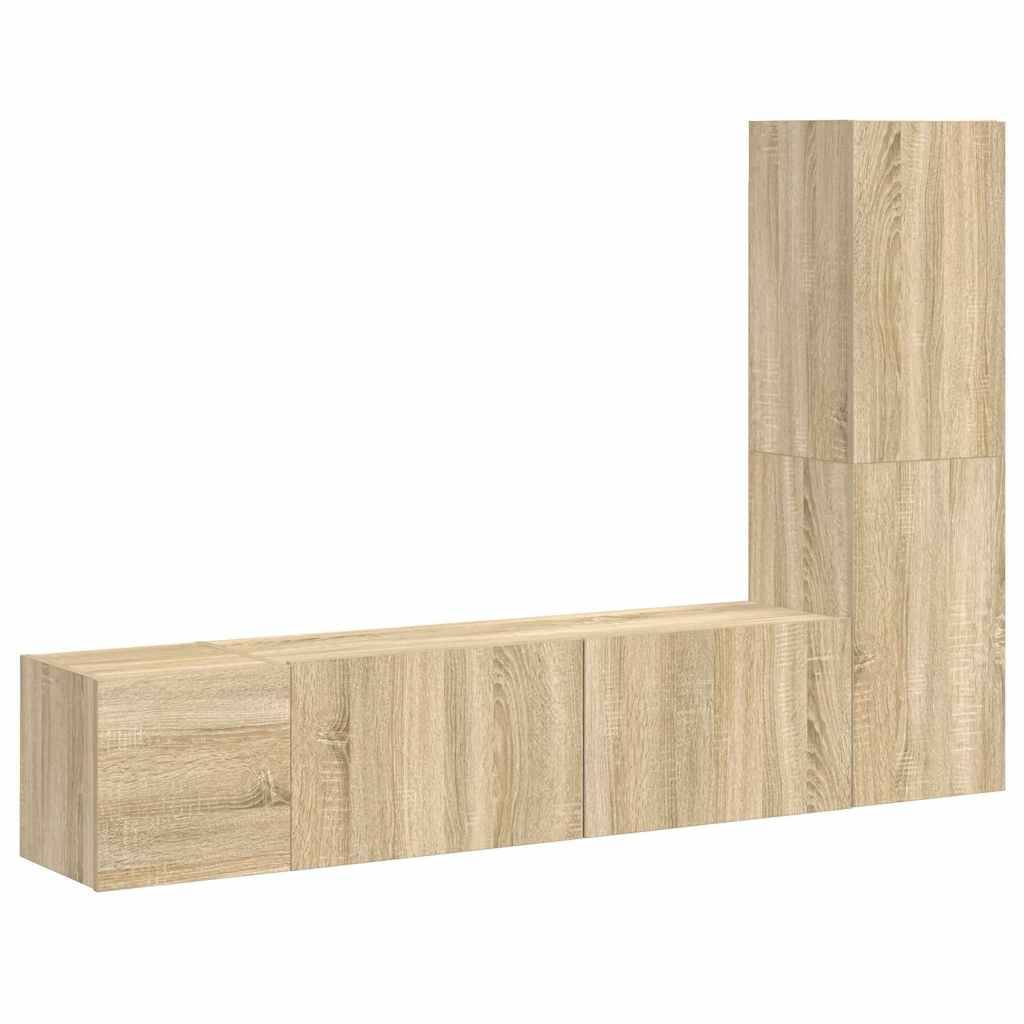 vidaXL 3-tlg. TV-Schrank-Set Sonoma-Eiche Holzwerkstoff