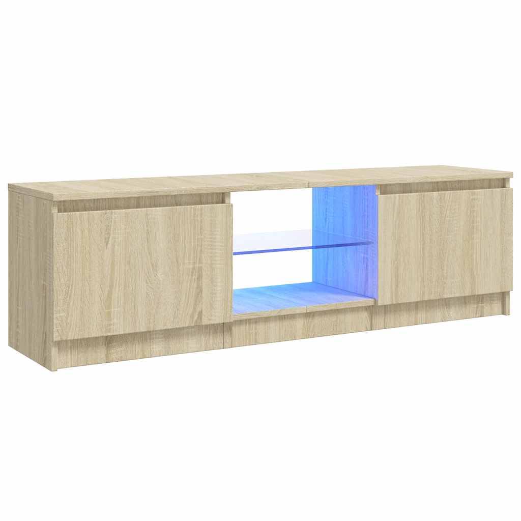 vidaXL TV-Schrank mit LED-Leuchten Sonoma-Eiche 120x30x35,5 cm