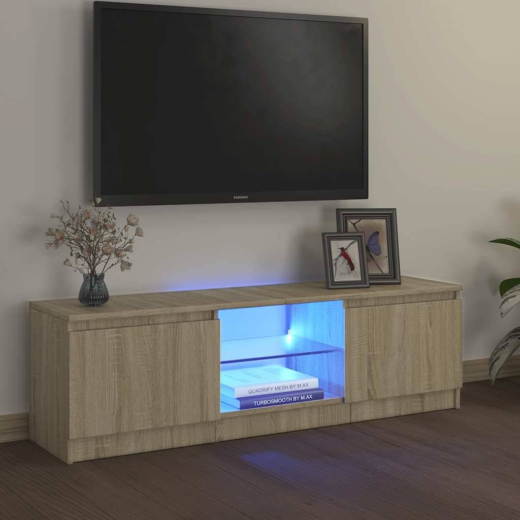 vidaXL TV-Schrank mit LED-Leuchten Sonoma-Eiche 120x30x35,5 cm