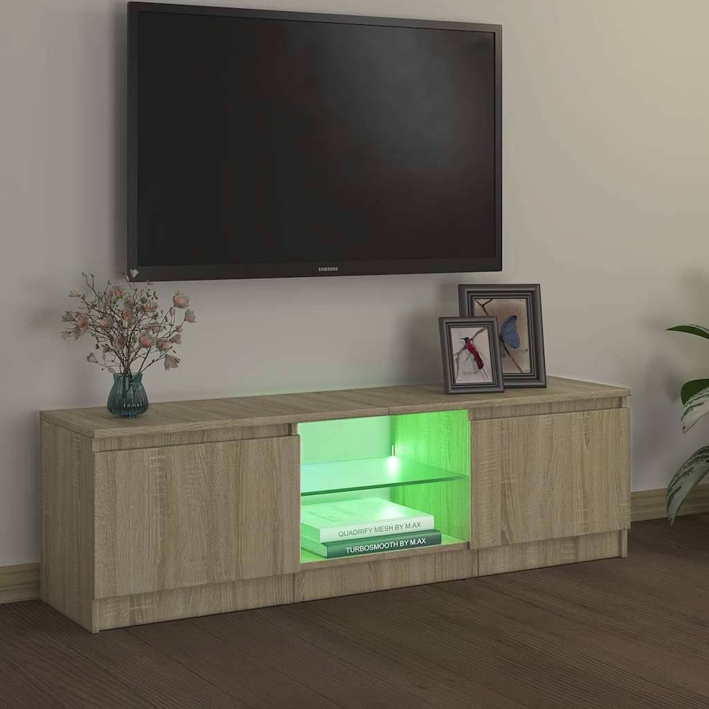 vidaXL TV-Schrank mit LED-Leuchten Sonoma-Eiche 120x30x35,5 cm