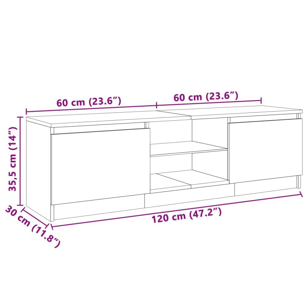 vidaXL TV-Schrank mit LED-Leuchten Sonoma-Eiche 120x30x35,5 cm