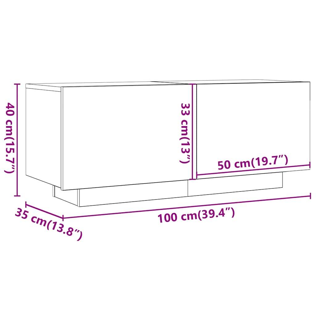 vidaXL TV-Schrank Sonoma-Eiche 100x35x40 cm Holzwerkstoff