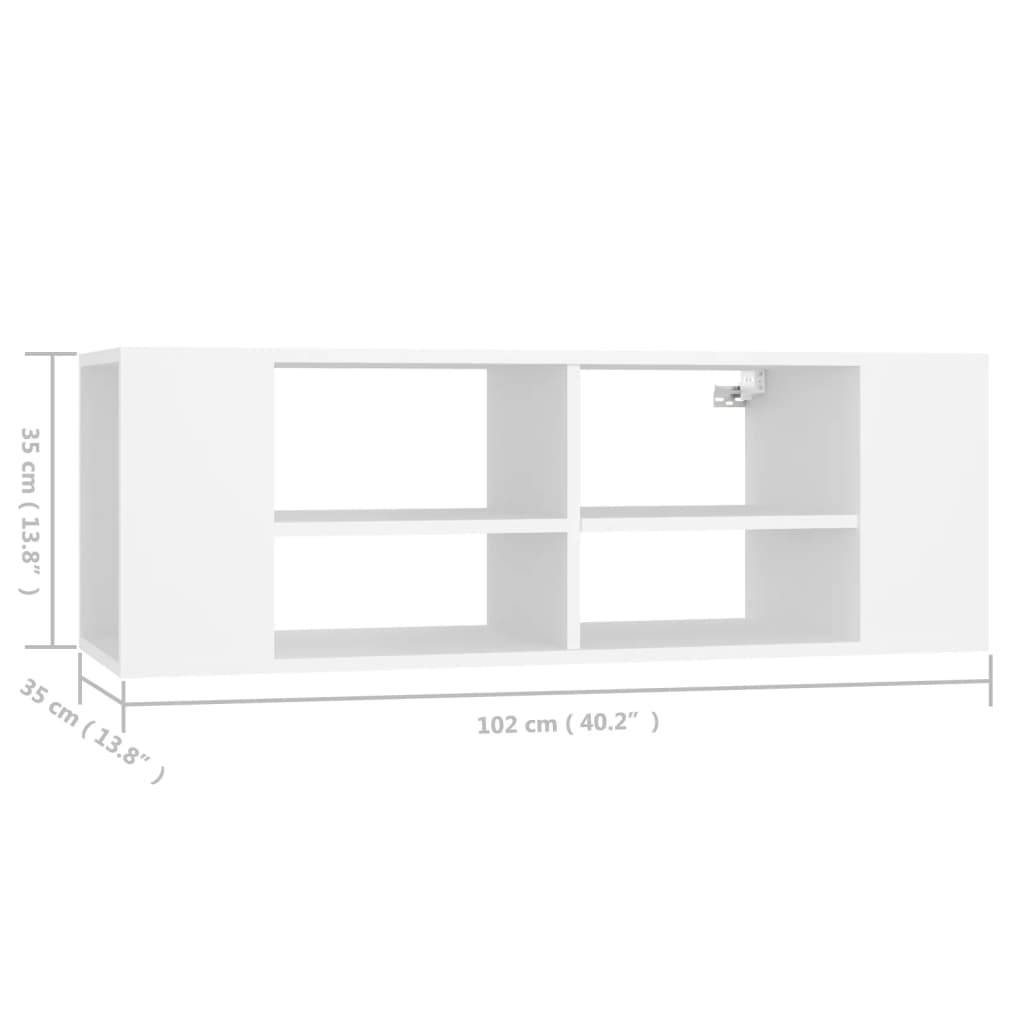 vidaXL TV-Wandschrank Weiß 102x35x35 cm Holzwerkstoff