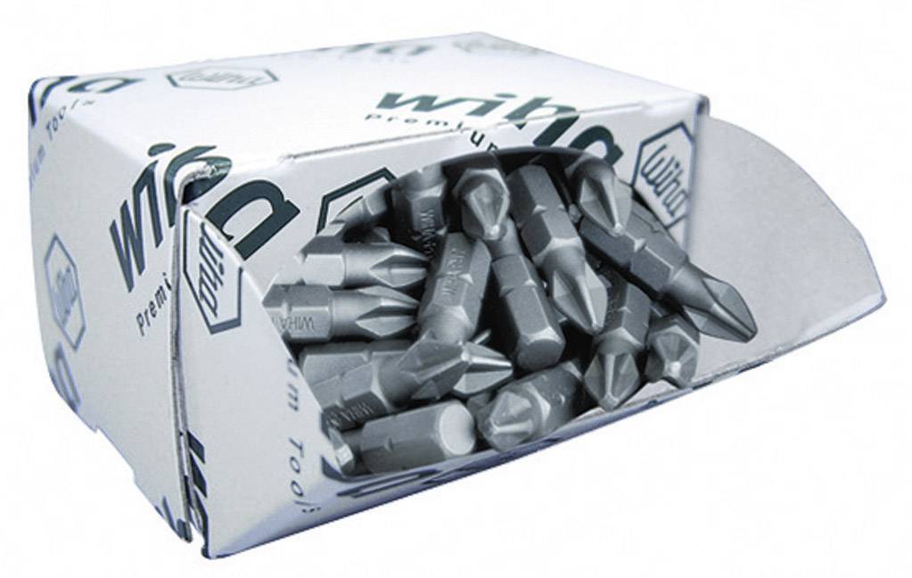 Geöffnete Box mit mehreren grauen Schraubendreher-Bits.