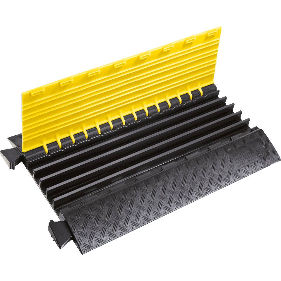 Kabelbrücke Defender Midi, 5 Kabelkanäle (je 35 mm), schwarz/gelb, 890x540x50mm