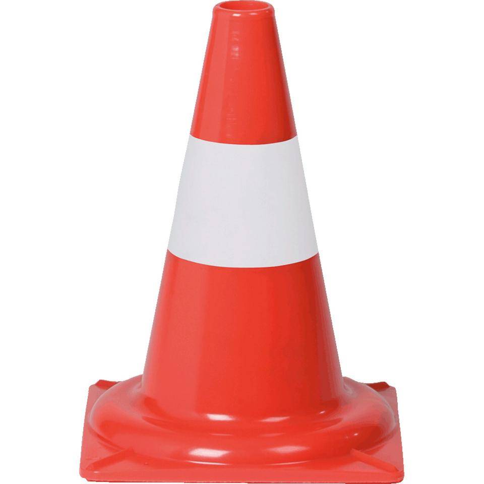 K.57 Leitkegel, für den Tageinsatz, rot/weiß tagesleuchtend, 350mm, 0,65kg