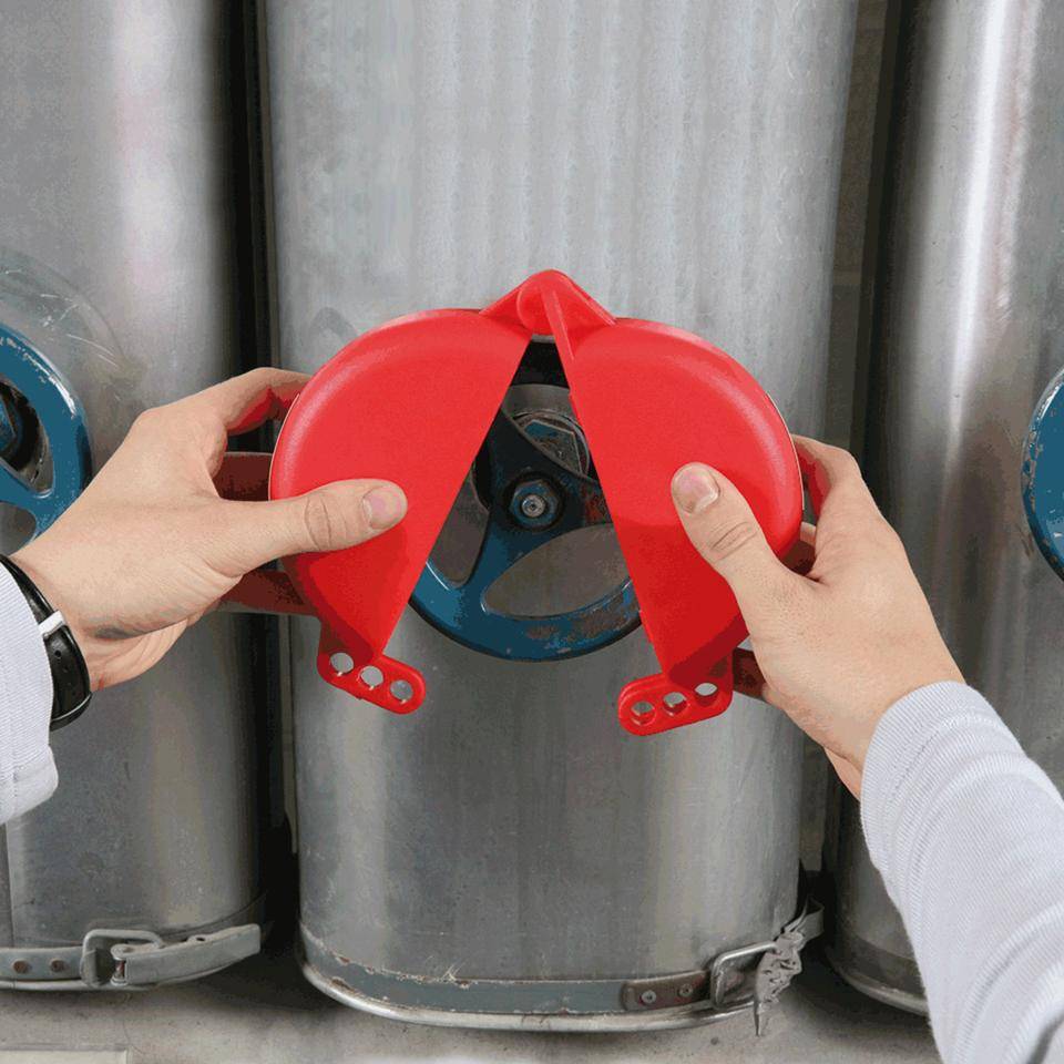 Ventilabsperrung Berühren/Schalten verboten, Typ 3, rot, Polyurethan, Ø 127-165mm