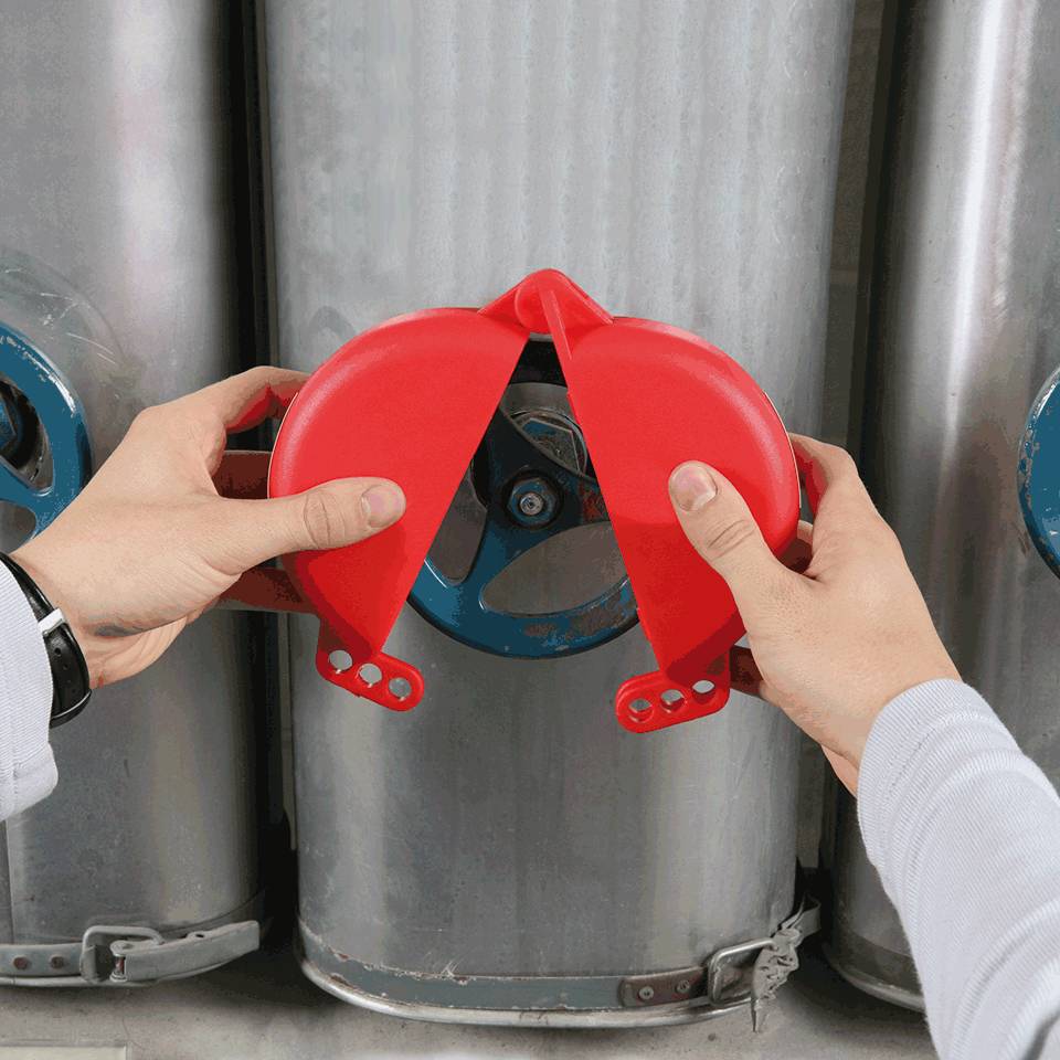 Ventilabsperrung Berühren/Schalten verboten, Typ 2, rot, Polyurethan, Ø 63-127mm