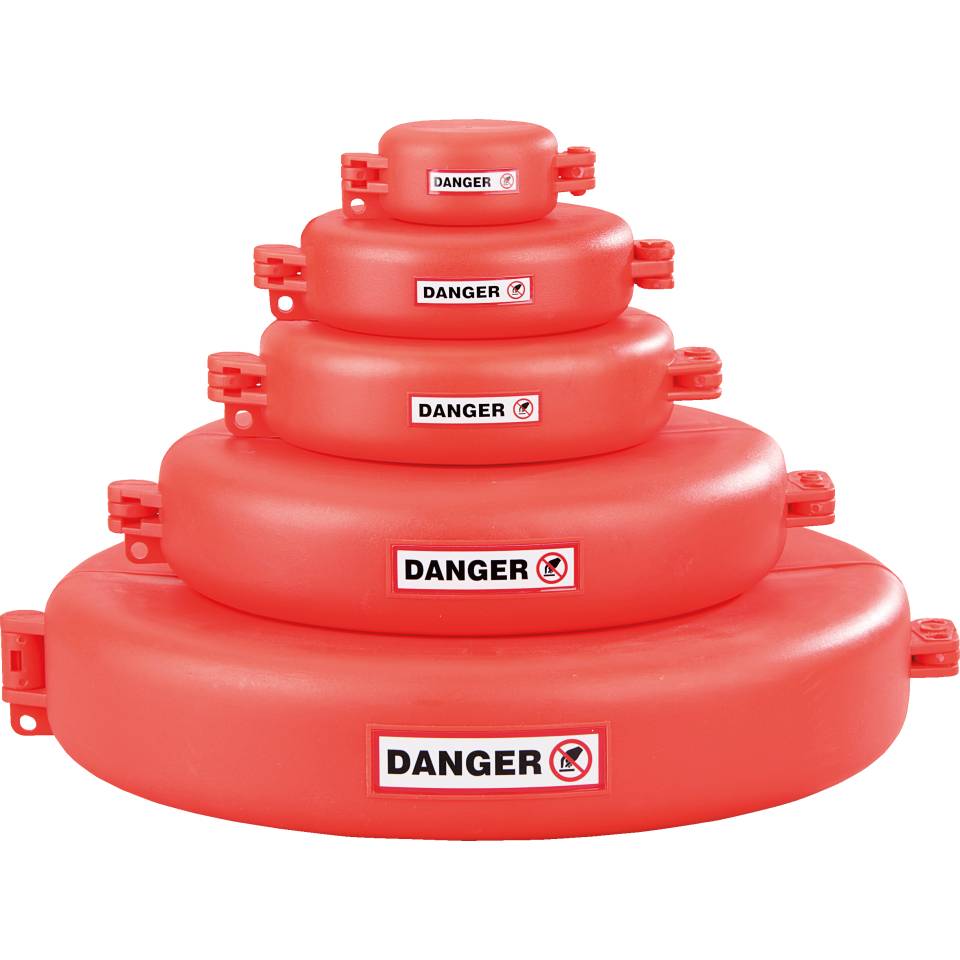 Ventilabsperrung Berühren/Schalten verboten, Typ 2, rot, Polyurethan, Ø 63-127mm