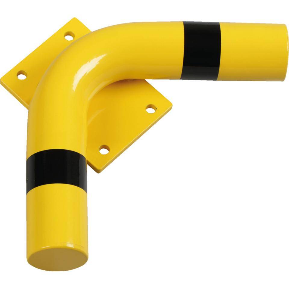 K.57 90° Winkel - Rollstopp Baukastensystem, gelb/schwarz, Stahl, Ø 76mm, 250mm