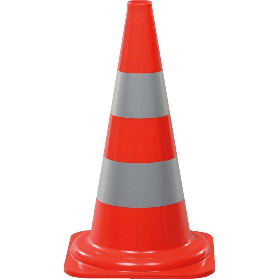 K.57 Leitkegel,für Tag- und Nachteinsatz,rot tagesleuchtend/silber,500mm,1,5kg