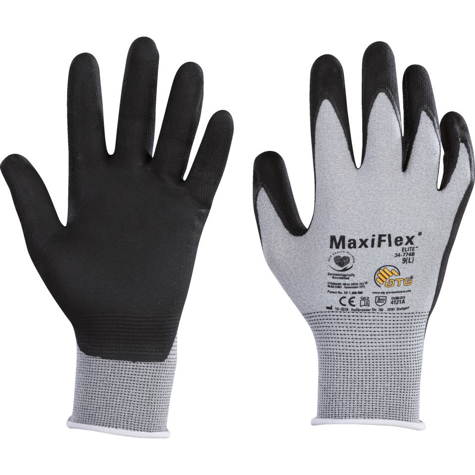 ATG ESD-Schutzhandschuh MaxiFlex® Elite™, Kat.II, Mischgewebe, 225mm, Größe 7