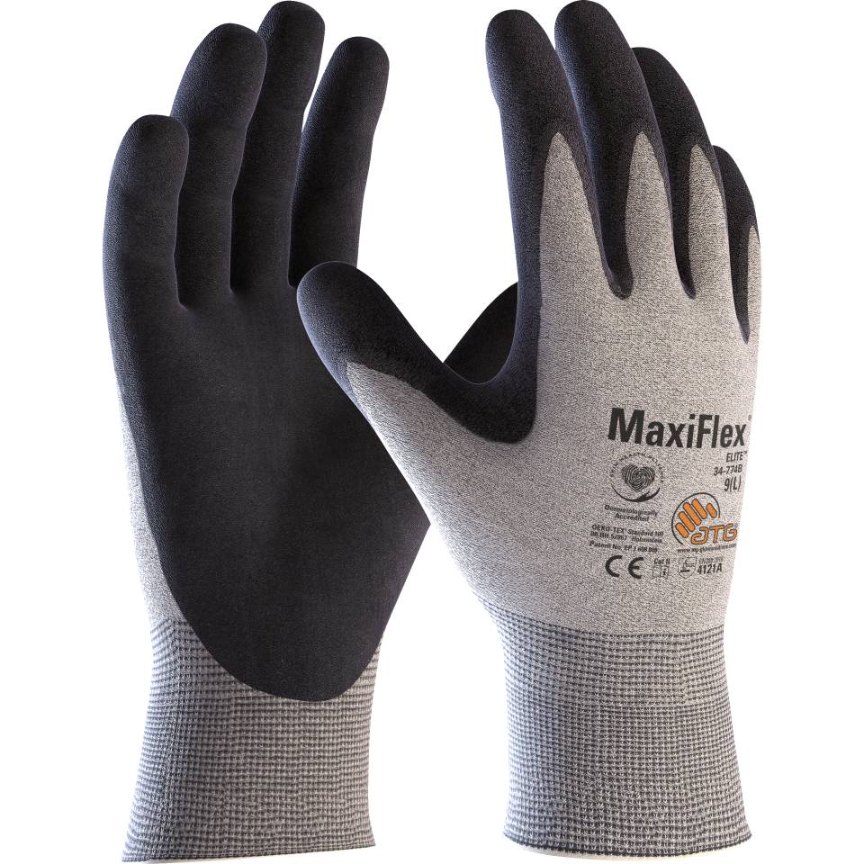 ATG ESD-Schutzhandschuh MaxiFlex® Elite™, Kat.II, Mischgewebe, 225mm, Größe 7