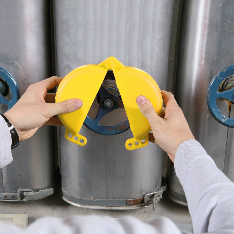 Ventilabsperrung Berühren/Schalten verboten, Typ 3, gelb, Polyurethan, Ø 127-165mm