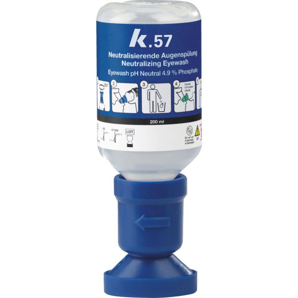 K.57 Augenspülung pH Neutral, EN 15154-4, Spülzeit 2 Minuten, 200ml/Flasche