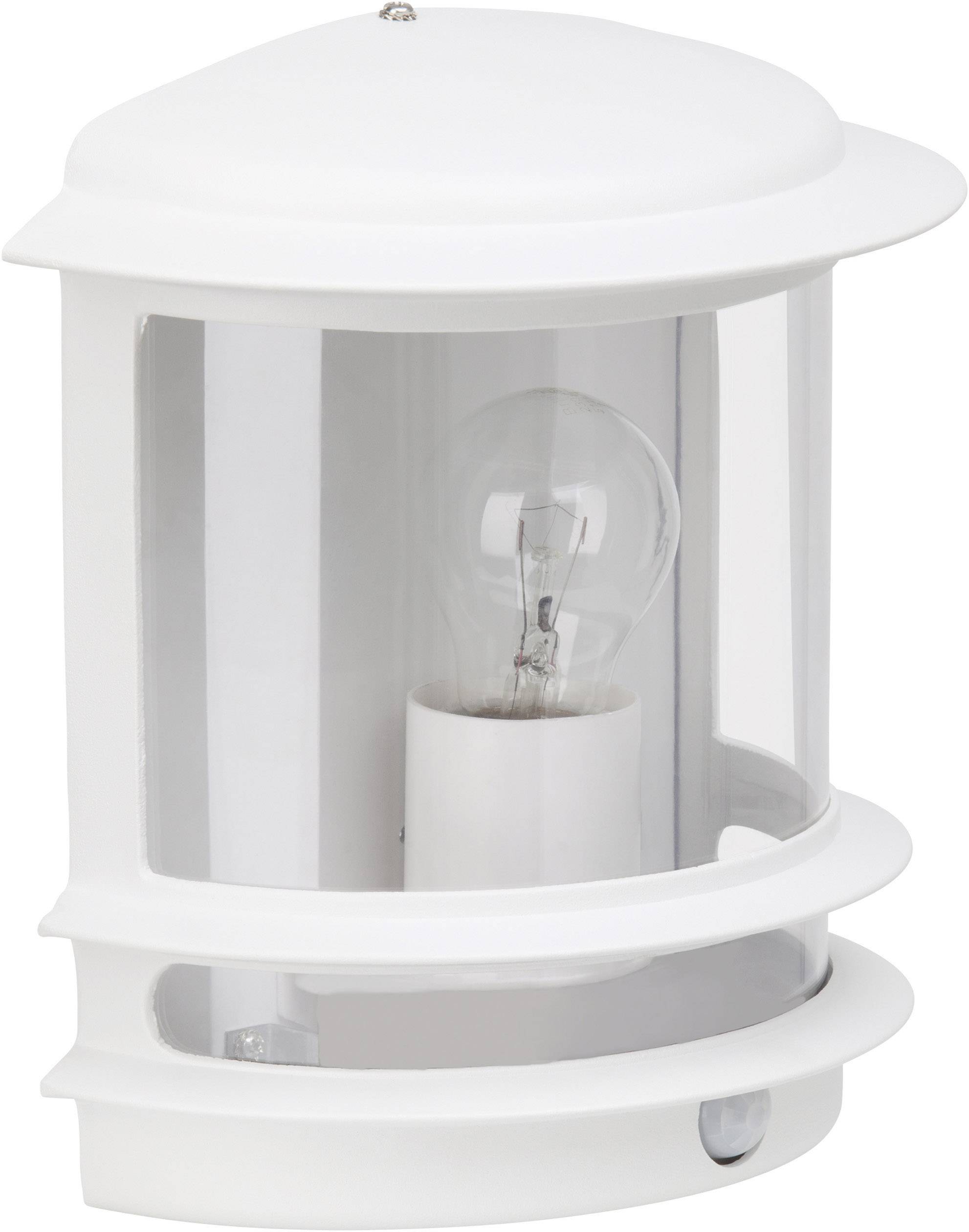 Brilliant Holly 47897/05 Außenwandleuchte mit Bewegungsmelder Energiesparlampe, LED E27 60W Weiß