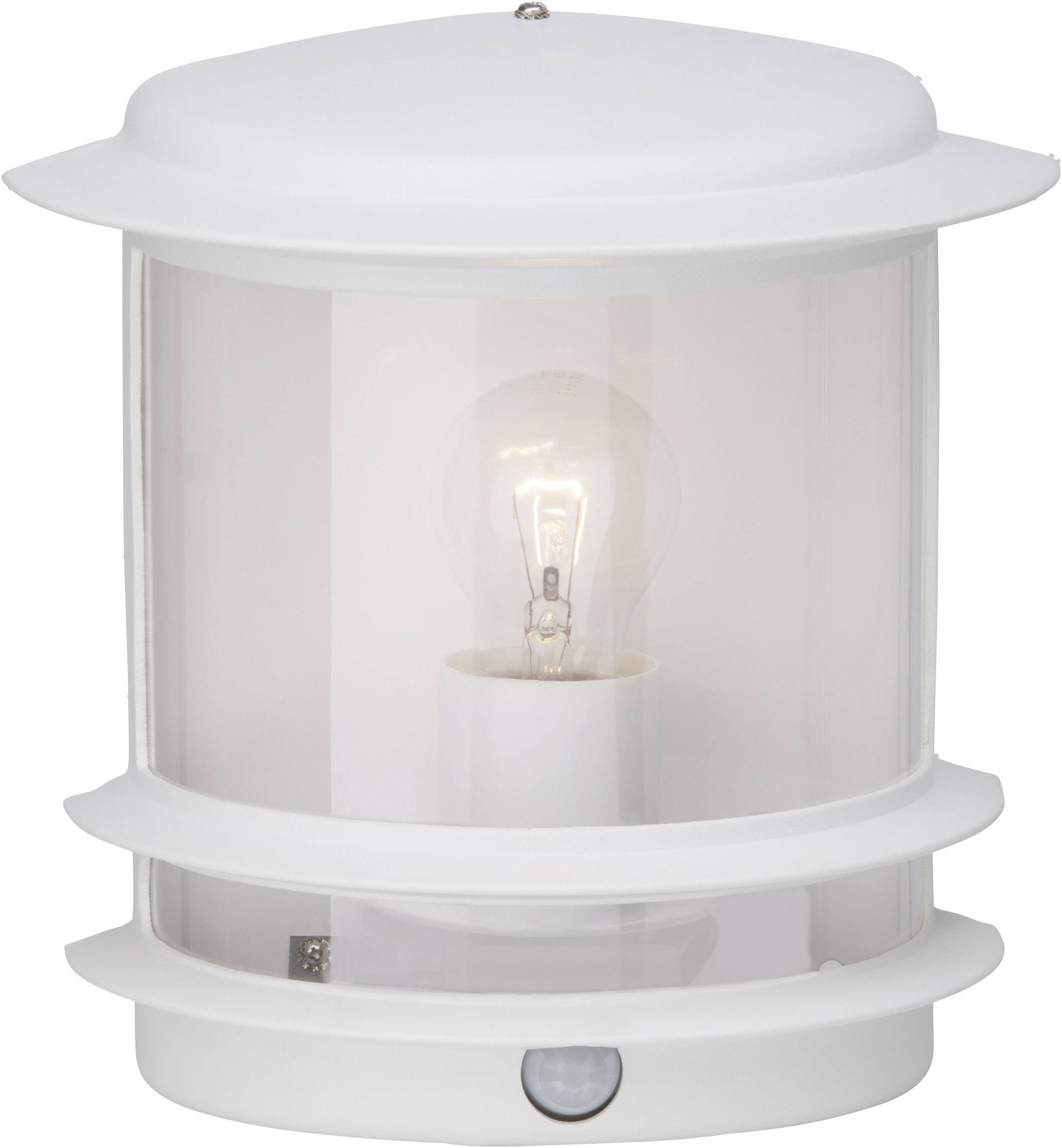 Brilliant Holly 47897/05 Außenwandleuchte mit Bewegungsmelder Energiesparlampe, LED E27 60W Weiß