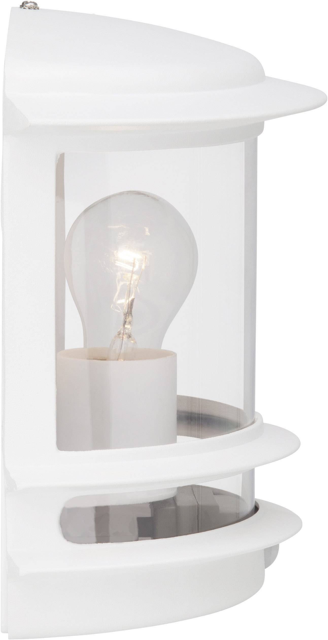 Brilliant Holly 47897/05 Außenwandleuchte mit Bewegungsmelder Energiesparlampe, LED E27 60W Weiß