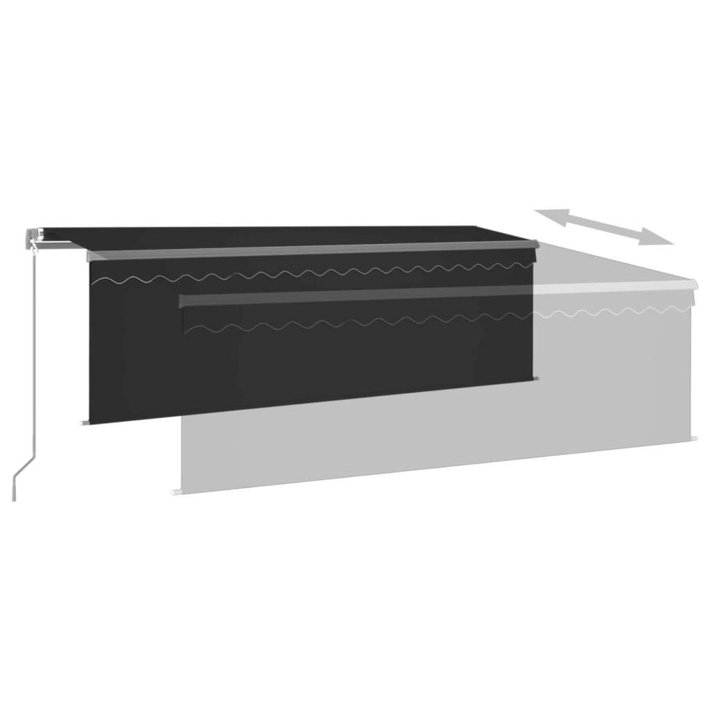 vidaXL Markise Manuell Einziehbar mit Rollo 4x3 m Anthrazit