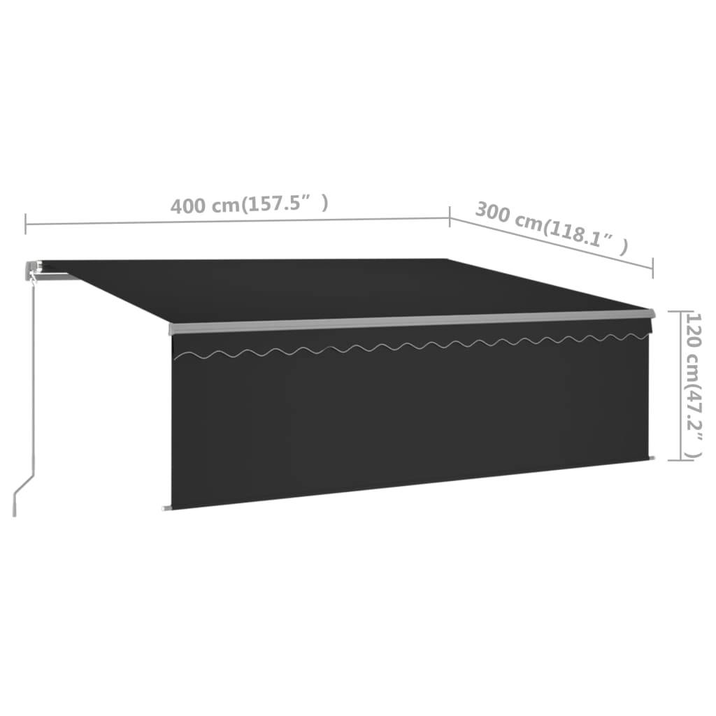 vidaXL Markise Manuell Einziehbar mit Rollo 4x3 m Anthrazit