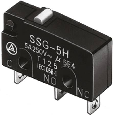 Omron Subminiatur-Mikroschalter Rollenhebel-Betätiger Lötanschluss, 5 A @ 125 V ac, SPDT IP 40 0,6 N -25°C - +125°C