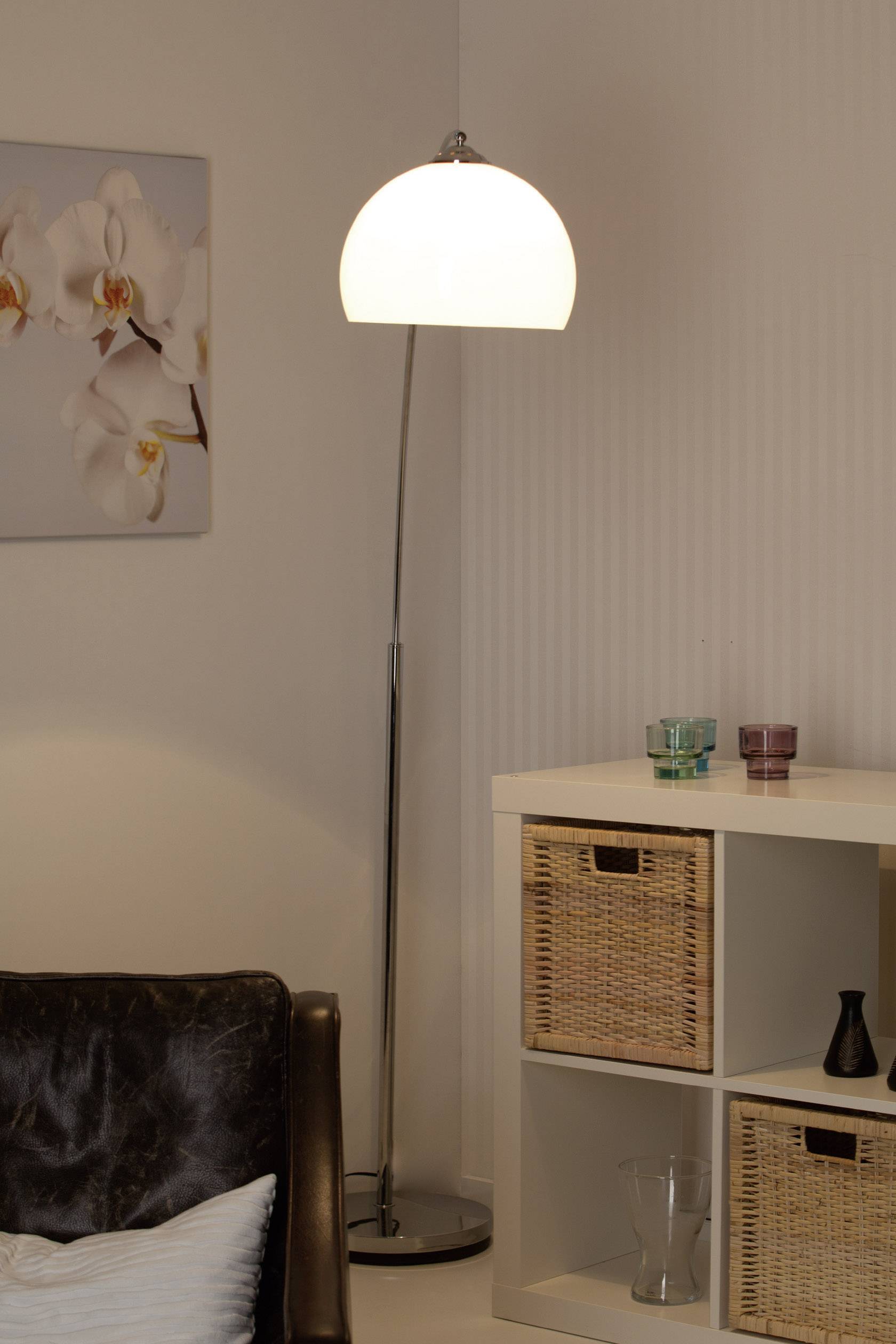 Brilliant Vessa 92940/75 Stehlampe E27 60W Chrom, Weiß