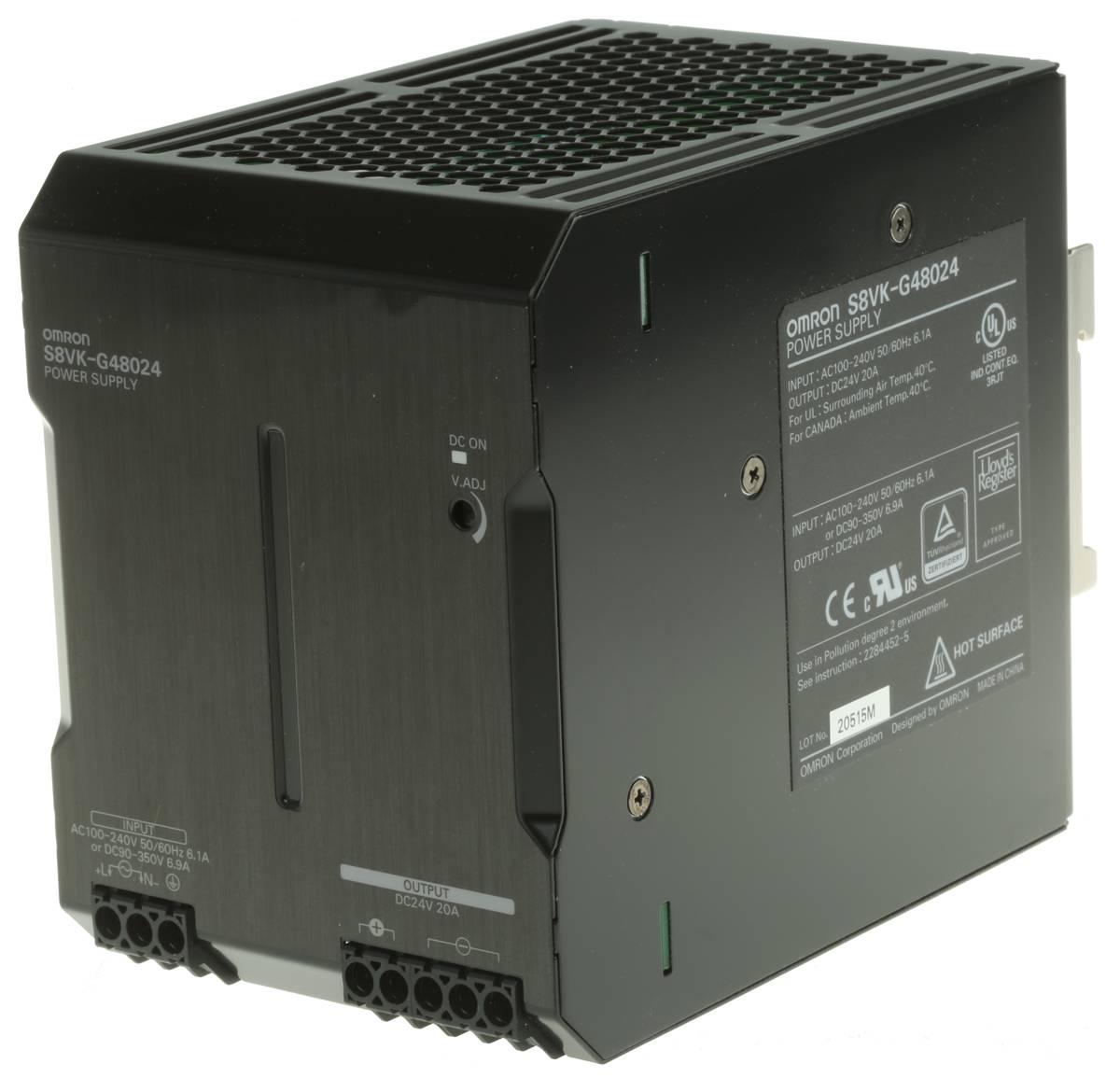 Omron S8VK-G Getaktet DIN-Schienen Netzteil 480W, 100 → 240 V ac / 90 → 350V dc, 24V dc / 20A