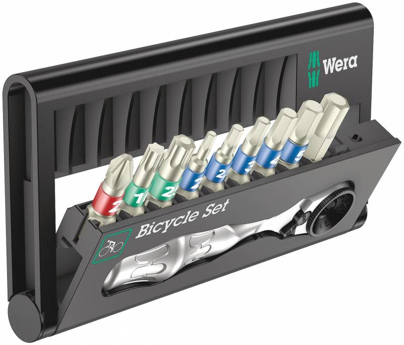 Wera Bicycle Set 9 05004177001 Bit-Set Kreuzschlitz Phillips, TORX, Innen-Sechskant, Außen-Vierkant