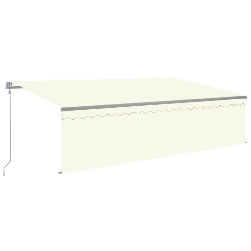 vidaXL Markise Automatisch Einziehbar mit Volant 5x3 m Creme