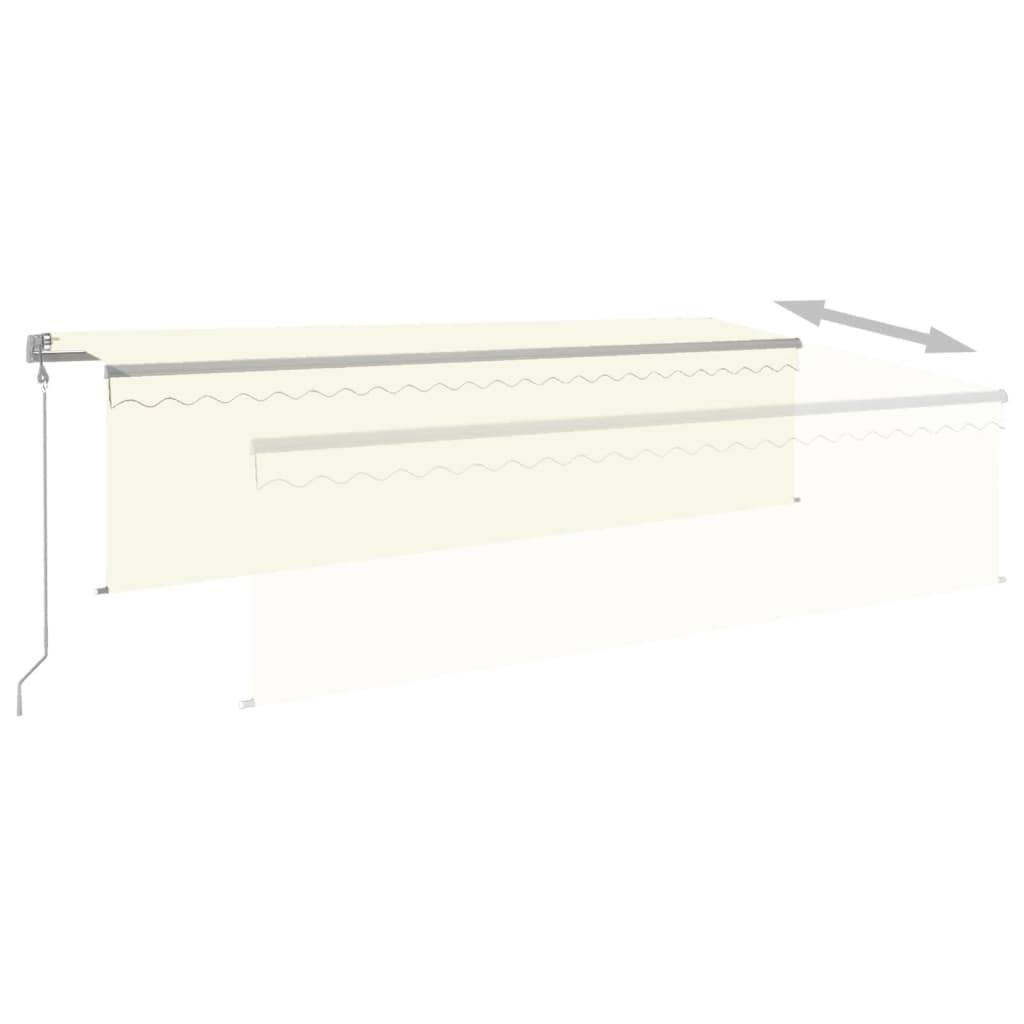 vidaXL Markise Automatisch Einziehbar mit Volant 5x3 m Creme