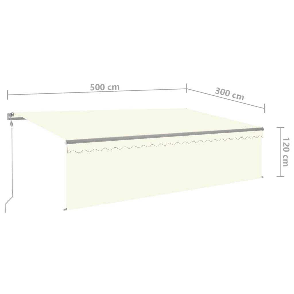 vidaXL Markise Automatisch mit Rollo LED Windsensor 5x3 m Creme