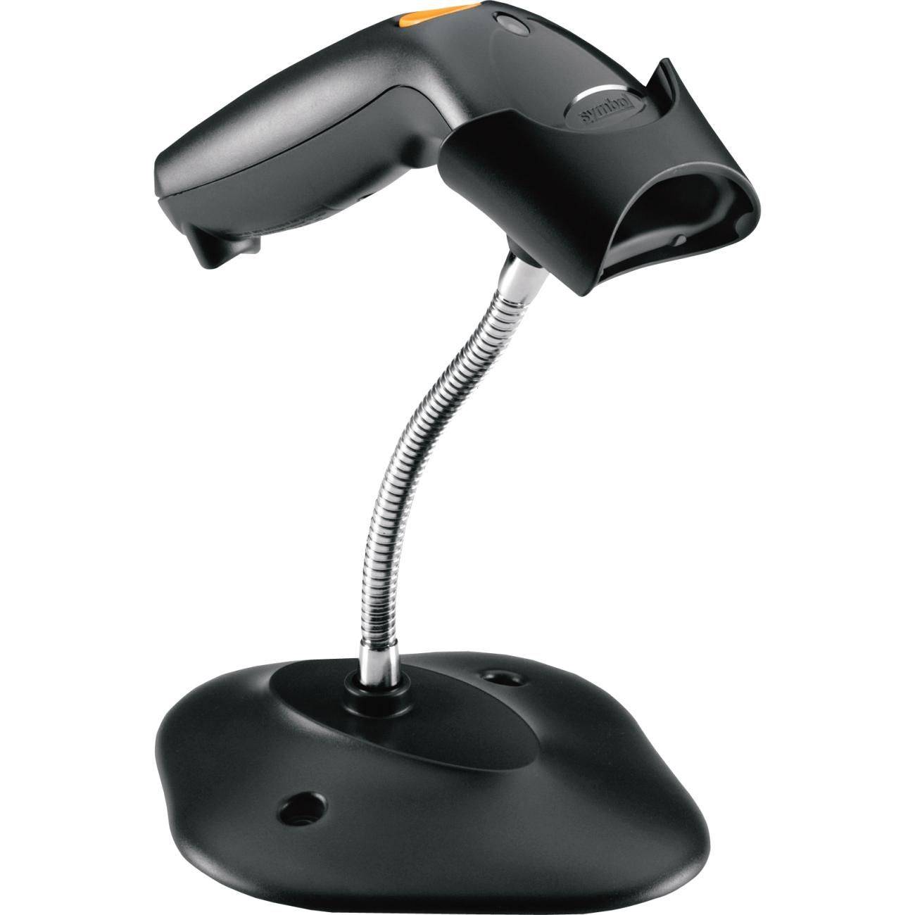 Zebra LS1203, USB Kit, Black. Inc: Cable USB and Stand EMEA, RS232, USB, KBW incl.: cable and stand