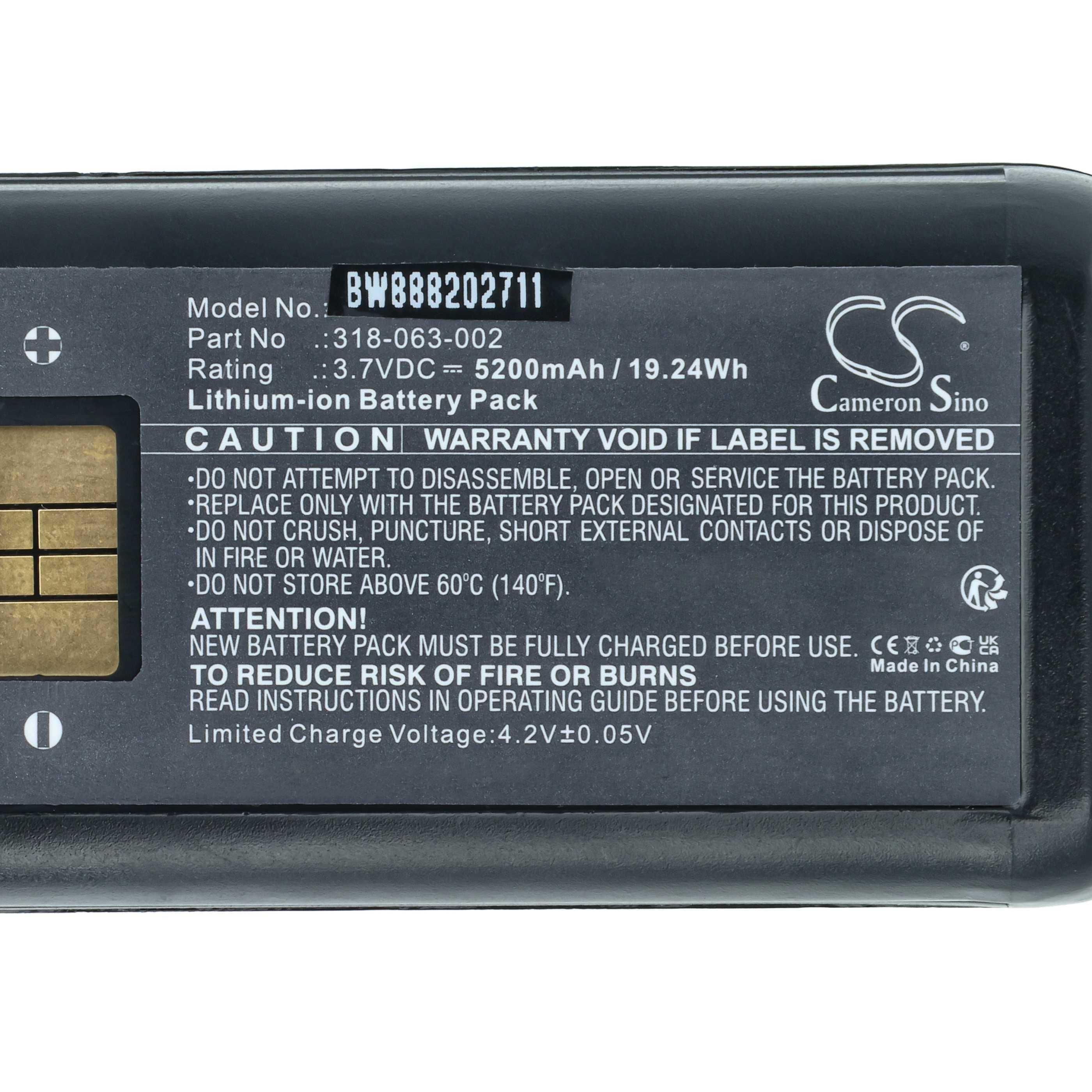 vhbw 5x Akku Ersatz für Honeywell 318-046-031 | 318-046-001, 318-034-033, 318-034-034 für Handheld Computer Scanner