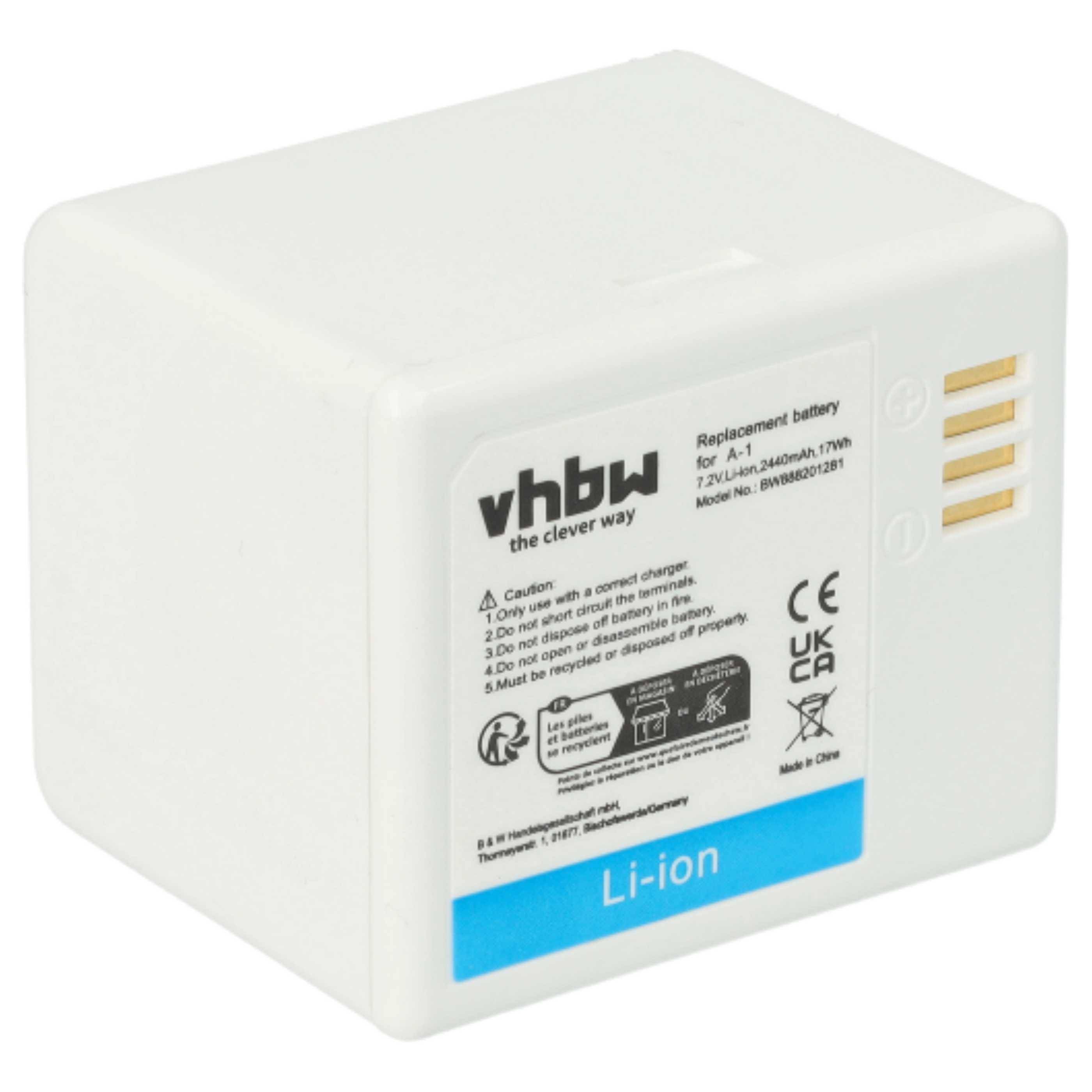 vhbw Akku Ersatz für Netgear / Arlo A-1B, 308-10047-01, A-1 für Knopfkamera, getarnte Kamera (2200 mAh, 7,2 V, Li-Ion)