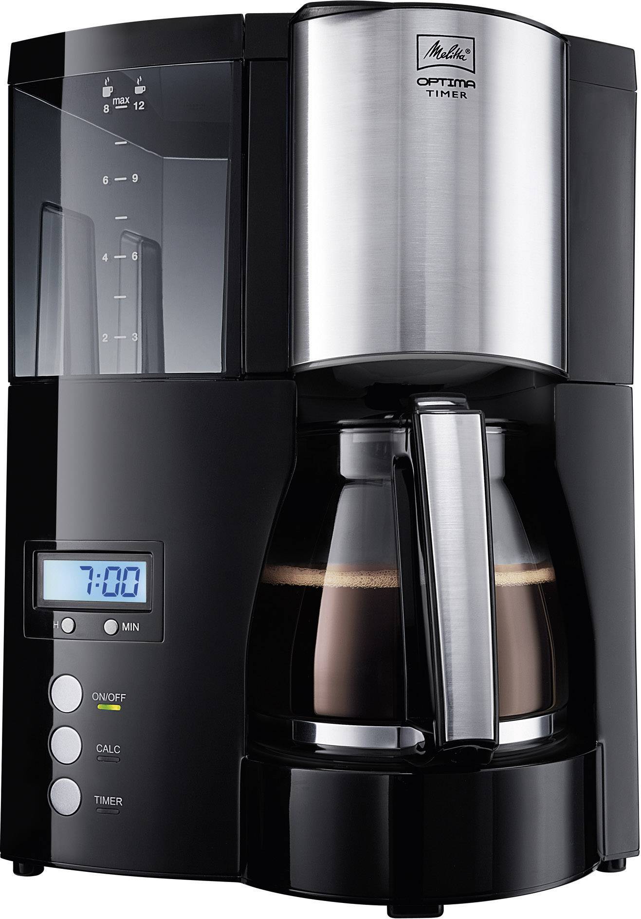 Melitta Optima Timer black Kaffeemaschine Schwarz Fassungsvermögen Tassen=12 Timerfunktion