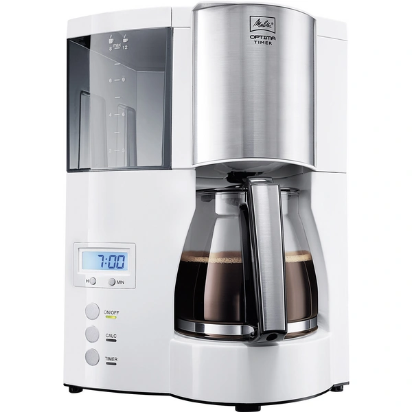 Melitta Optima Timer ws Kaffeemaschine Weiß Fassungsvermögen Tassen=12 Display, Timerfunktion, Warmhaltefunktion Melitta Optima Timer ws Kaffeemaschine Weiß Fassungsvermögen Tassen=12 Display, Timerfunktion, Warmhaltefunktion