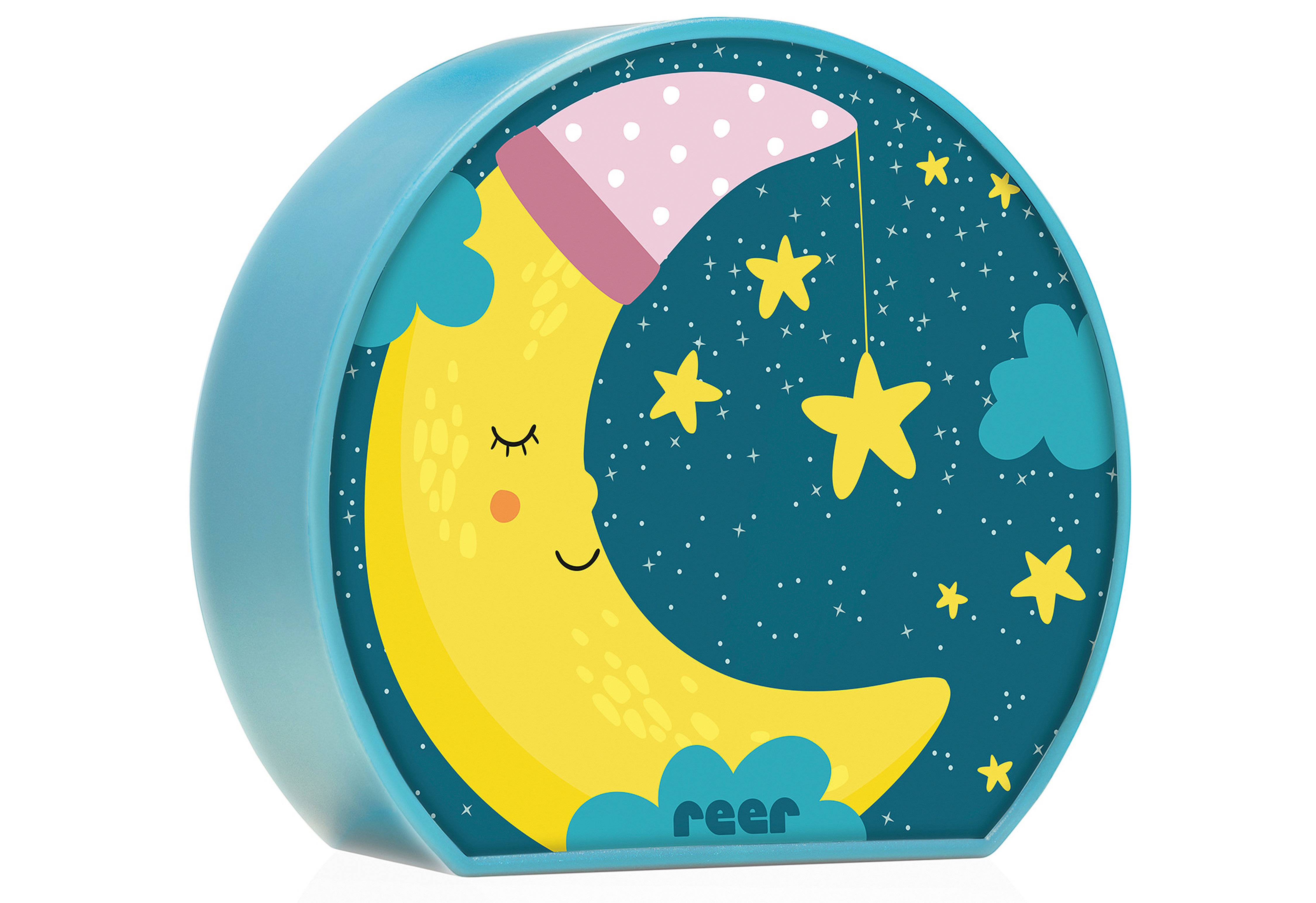 reer 52063 Mybabylight, Nachtlicht mit Mond-Motiv, Einschlaflicht für Baby und Kind,