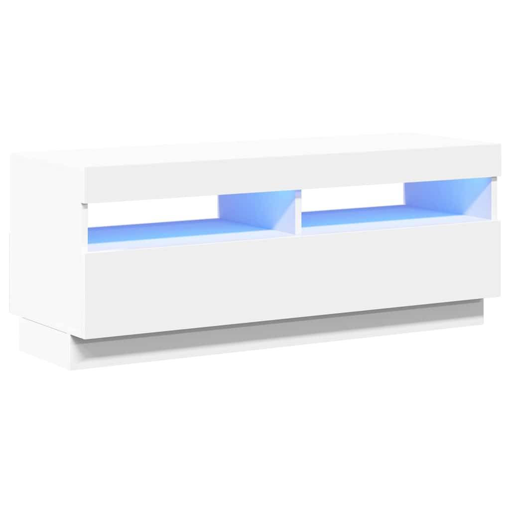 vidaXL TV-Schrank mit LED-Leuchten Weiß 100x35x40 cm