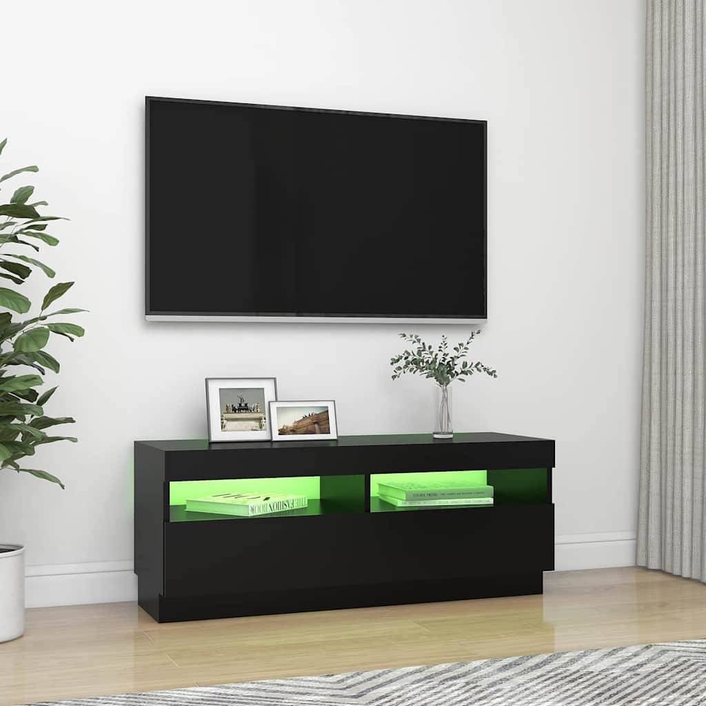vidaXL TV-Schrank mit LED-Leuchten Schwarz 100x35x40 cm