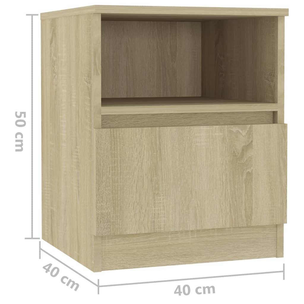 vidaXL Nachttisch Sonoma-Eiche 40x40x50 cm Holzwerkstoff