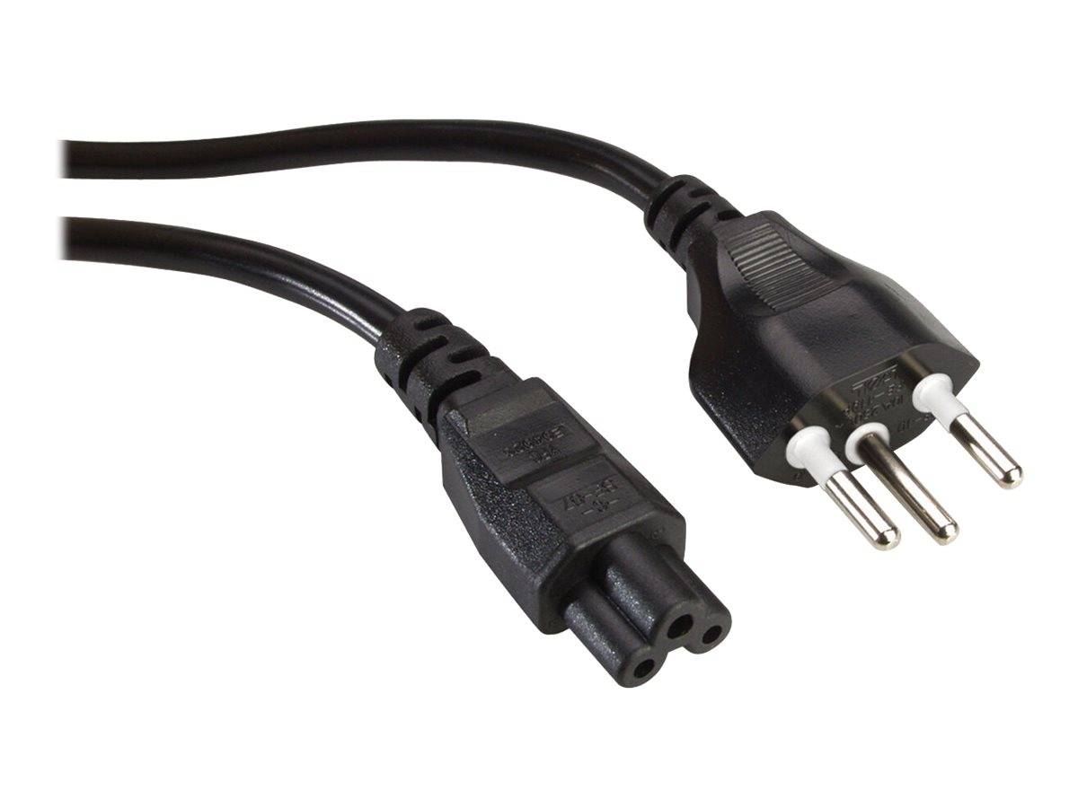 VALUE Netzkabel T12 auf C5, 3polig, schwarz, 1 m