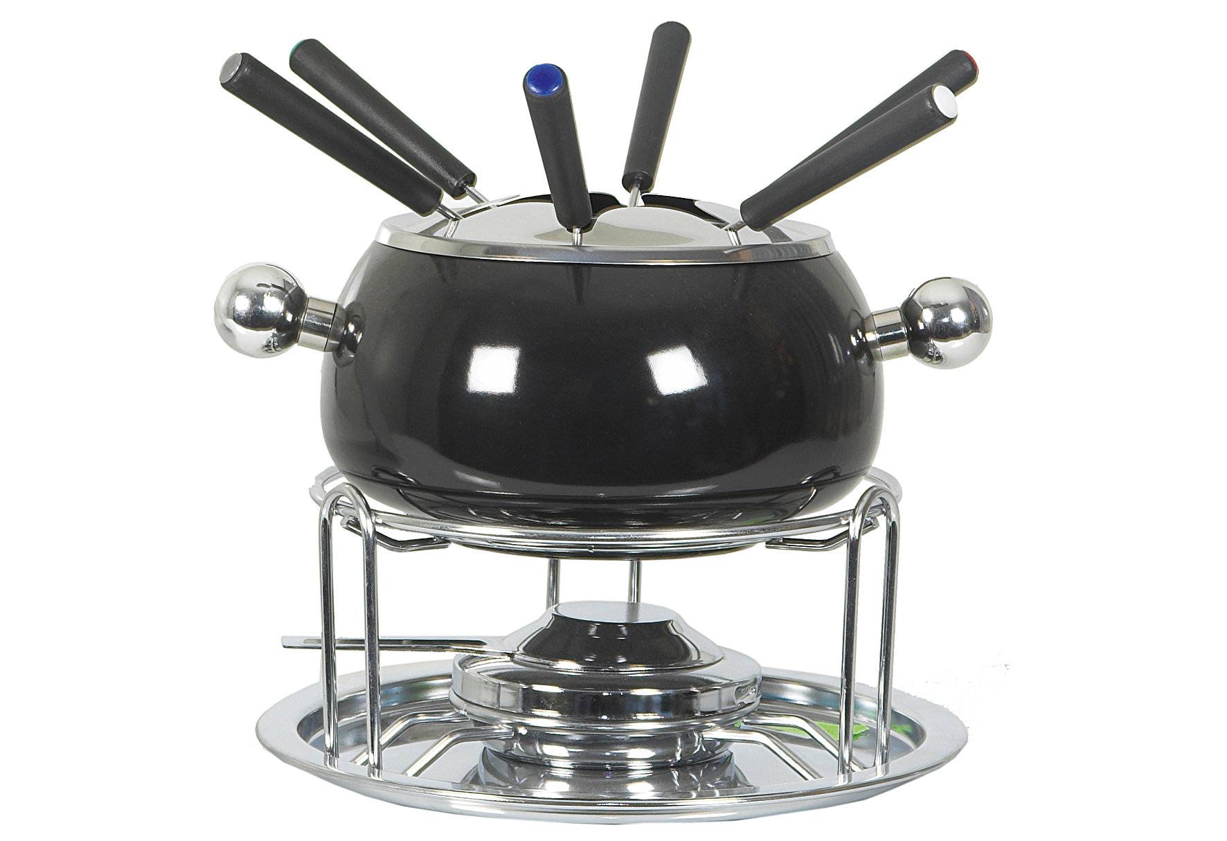 NOUVEL Fleischfondue Noir emailliert schwarz 9teilig