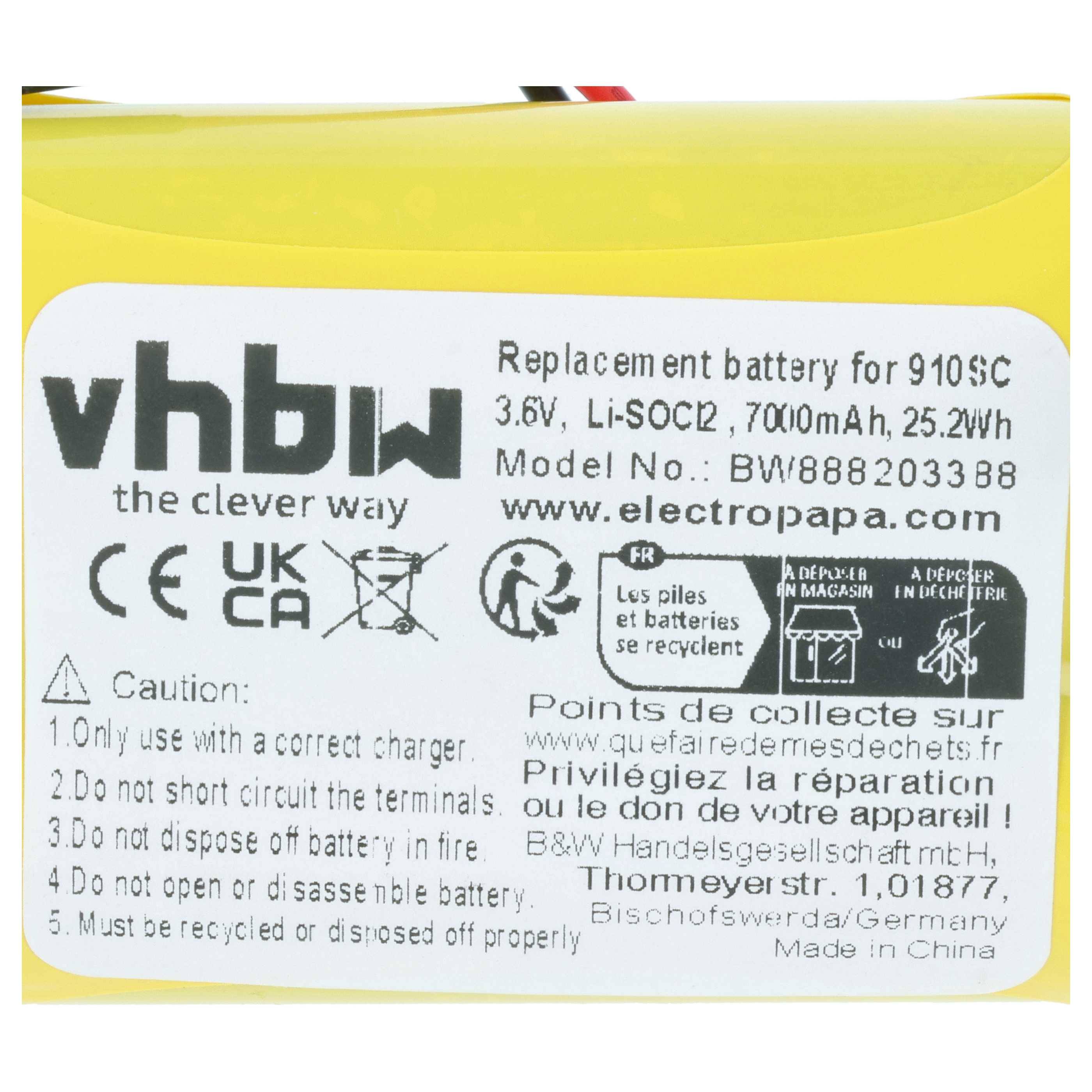vhbw 2x Batterie kompatibel mit ABB 1s2 PLS17500 PLC Programmable Logic Controller (7000 mAh, 3,6 V, Li-SOCl2)