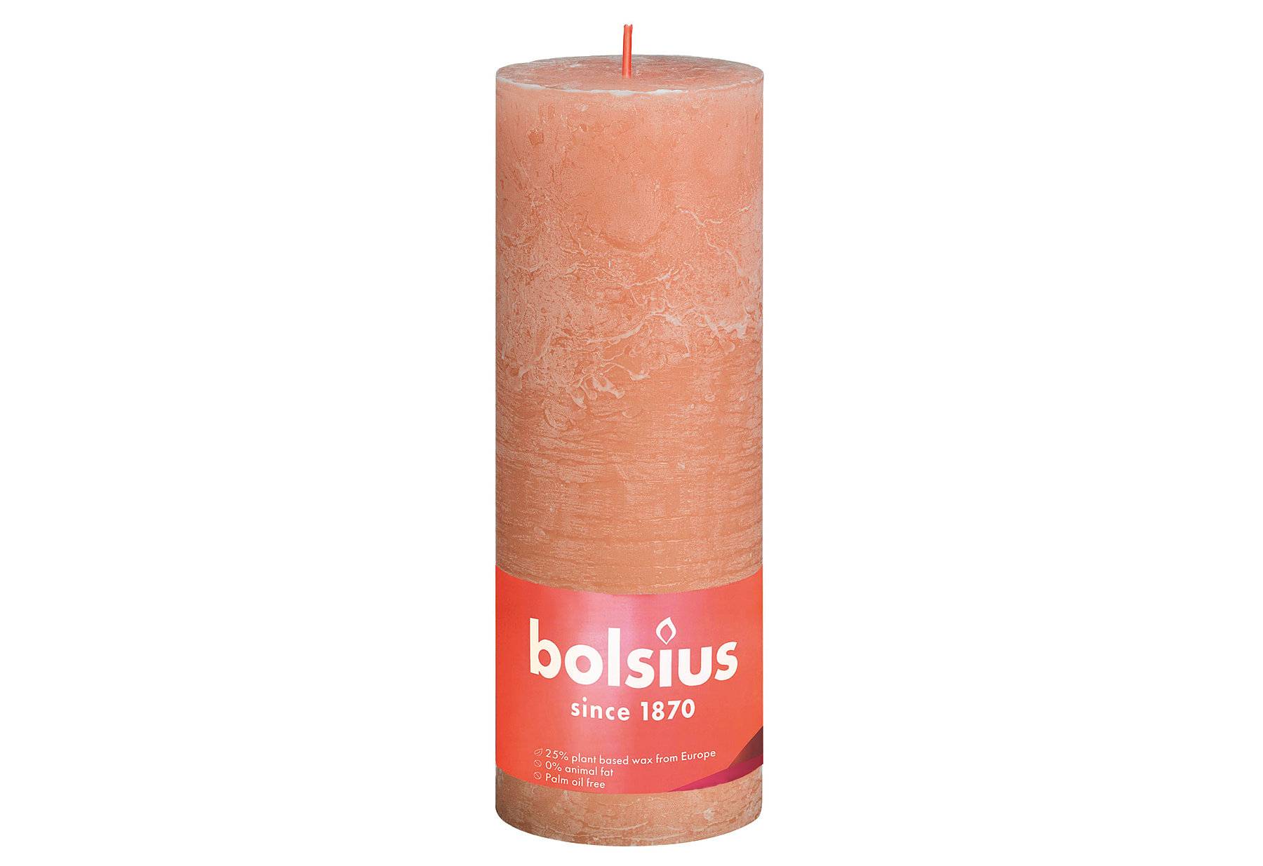 BOLSIUS Stumpenkerze Rustiko Shine 19x7cm nebliges rosa