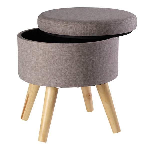 Echtwerk Sitzhocker "Max" mit Stauraum grau