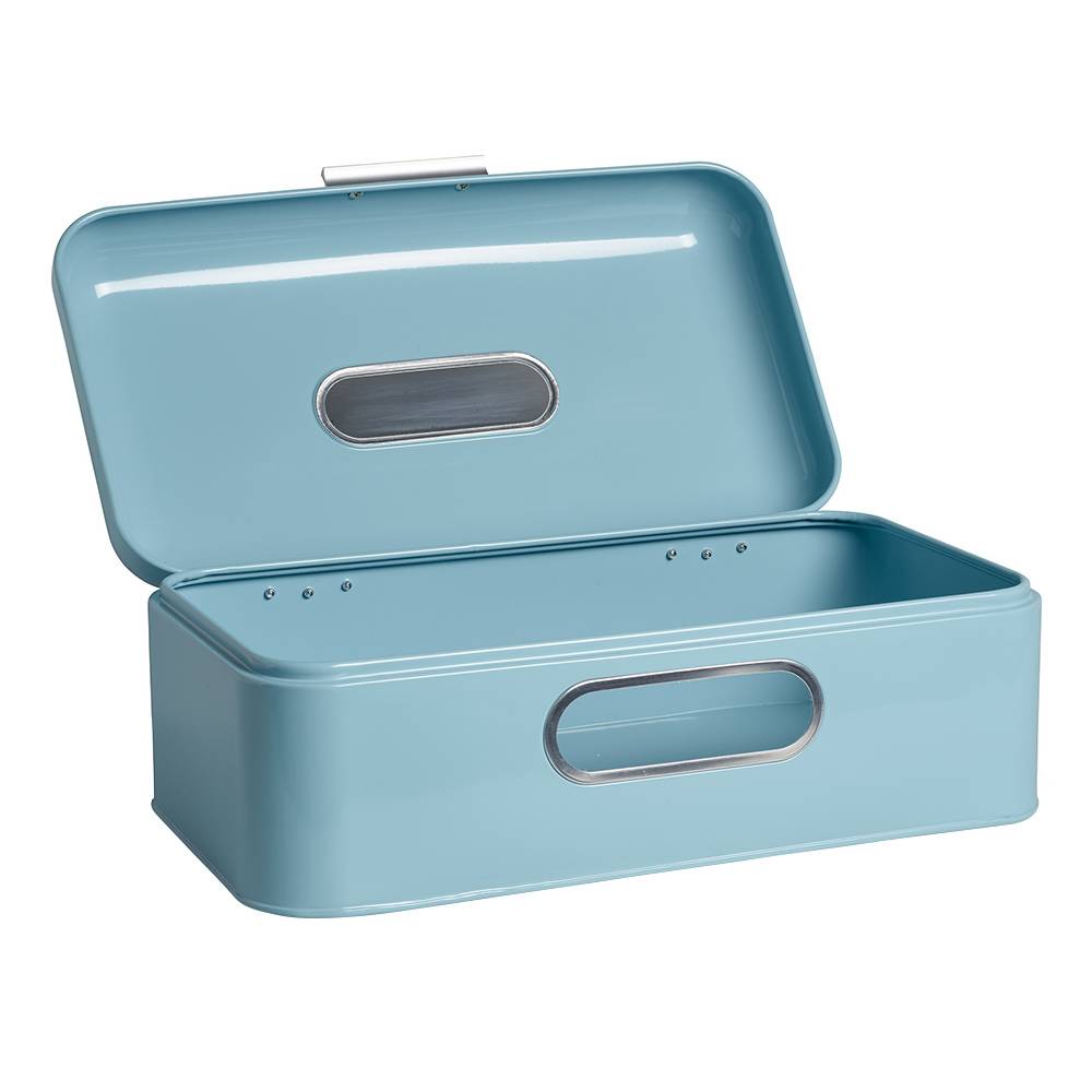 Echtwerk Brotkasten "Retro" aus Metall - Hellblau