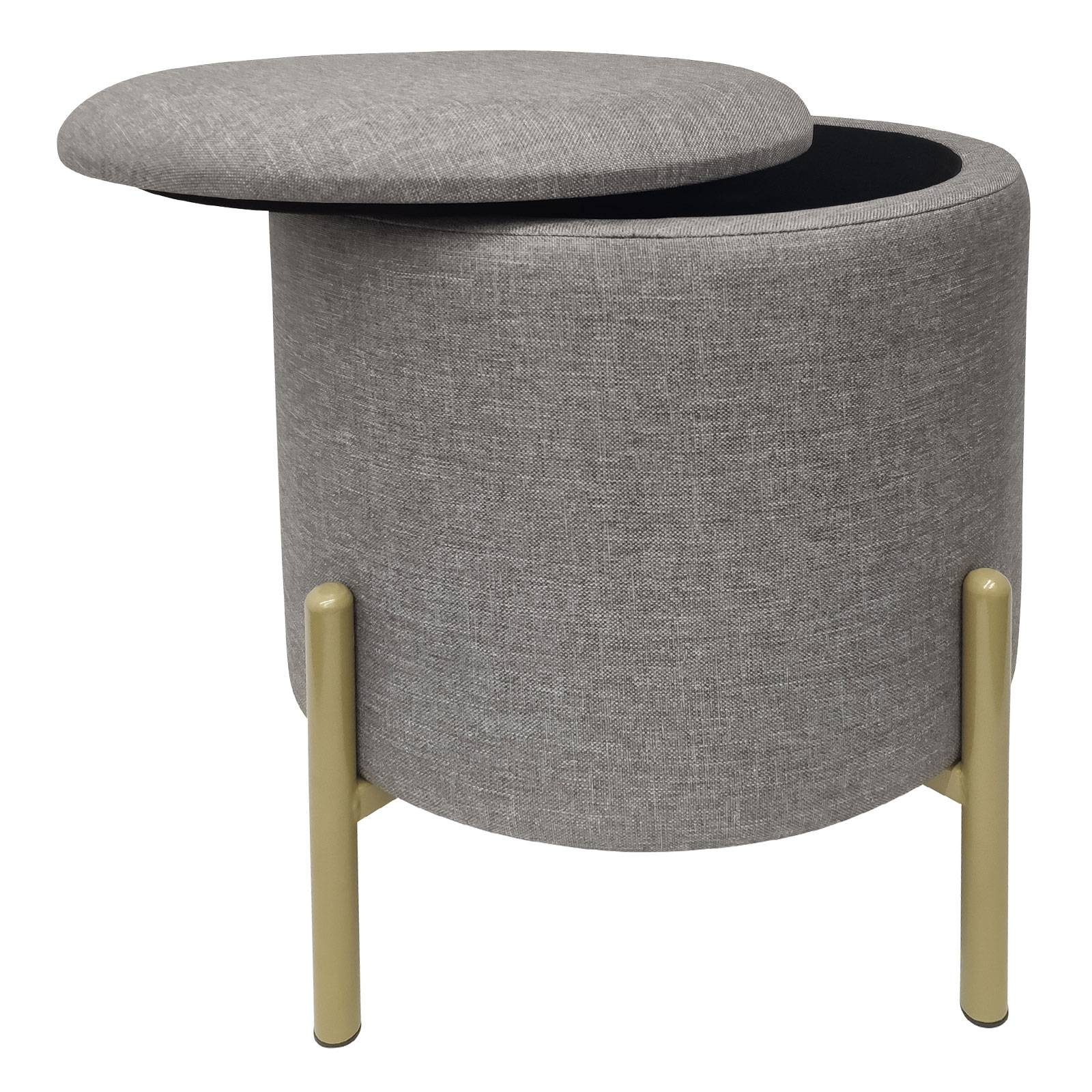 Echtwerk Sitzhocker EW-RH-0436G Logan mit Stauraum