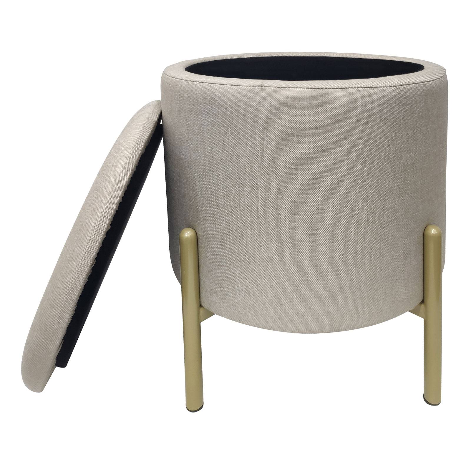 Echtwerk Sitzhocker EW-RH-0432C Logan mit Stauraum